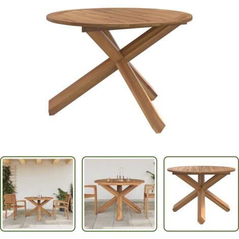 Tavolo da giardino in legno -  Tavolo da Giardino Ø109x74 cm in Legno Massello di Teak