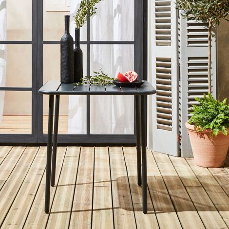 Tavolo da giardino con tavolo allungabile - modello: Odenton, colore:  Antracite/Grigio scuro - Grande tavolo in alluminio, dimensioni: 235/335cm  con prolunga e 10 sedute in textilene