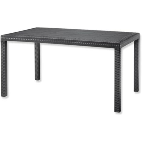 Tavolo da giardino in plastica rettangolare, Rattan - Tavolo da pranzo per esterno, terrazzo - 6 posti