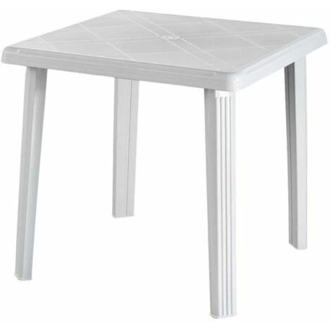 Tavolo da giardino in resina bianca quadrato 75 x 75 centimetri tavolo per esterni