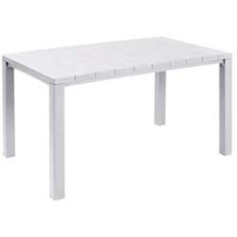 Tavolo da Giardino in Resina Effetto Legno con Struttura Rinforzata per 6 Persone Colore Bianco Modello Julie Keter