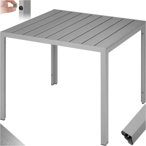 Tavolo da giardino Maren in alluminio, due piedi regolabili in altezza, 90 x 90 x 74,5 cm - Tavolino, tavolo da balcone, tavolo da terrazza