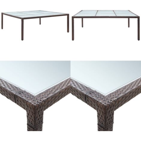 Tavolo da Giardino Marrone 200x200x74 cm in Polyrattan - Tavolo da pranzo - Polyrattan