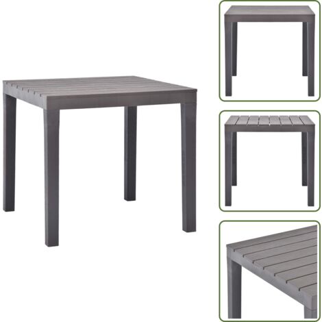 Tavolo da giardino mocca - vidaXL Tavolo da Giardino Mocca 78x78x72 cm in Plastica - Tavolo da giardino resistente