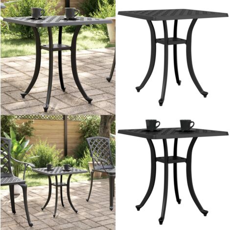 Tavolo da Giardino Nero 53x53x53 cm in Alluminio Pressofuso - Alluminio pressofuso - Tavolo da giardino nero