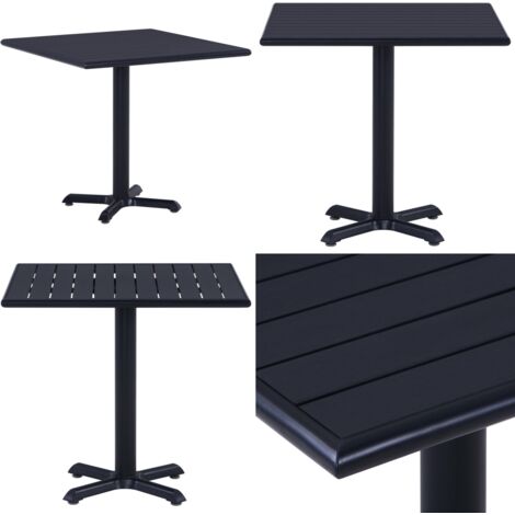 Tavolo da Giardino Nero 80x80x75 cm - Tavolo esterno - Tavolo da patio