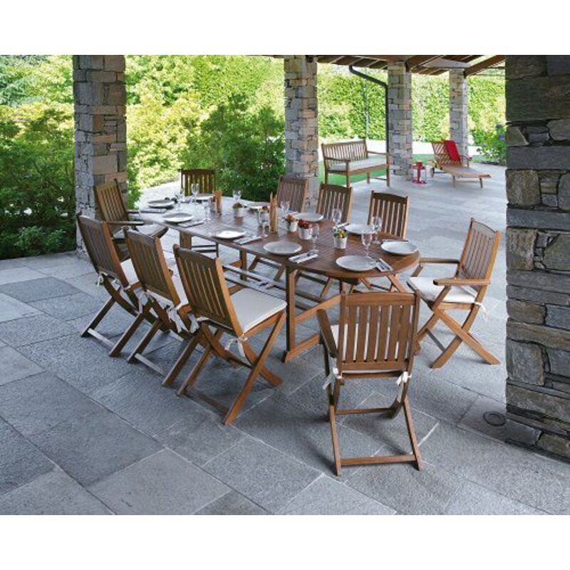 Tavolo Da Giardino Ovale Allungabile In Legno Dacacia Malaga 200280 X 110 Cm