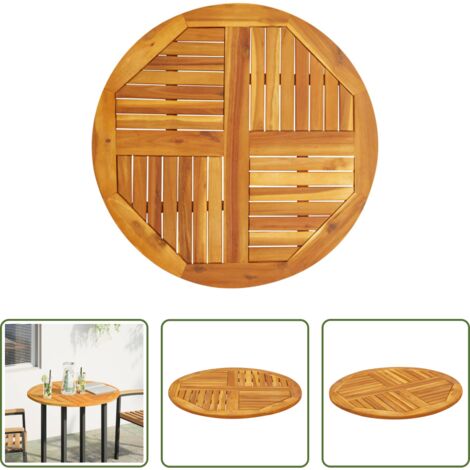 Tavolo da giardino -  Piano per Tavolo Ø80x2,2 cm Rotondo in Legno Massello di Acacia