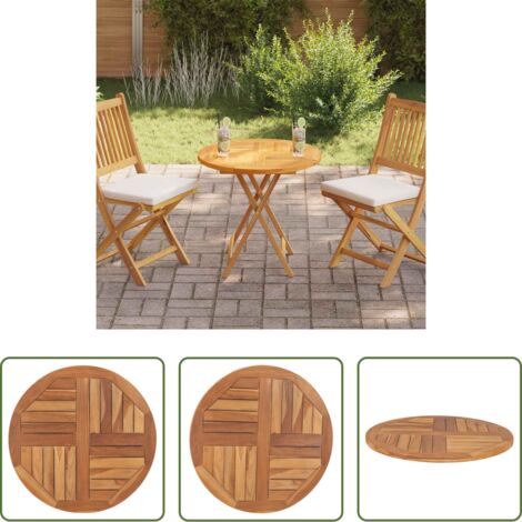 Tavolo da giardino -  Piano Tavolo in Legno Massello di Teak Rotondo 2,5 cm 70 cm