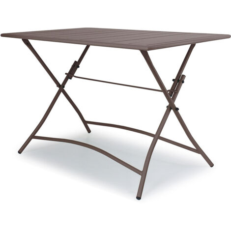Tavolo da Giardino Pieghevole 110x70x73 cm in Ferro Bronzo