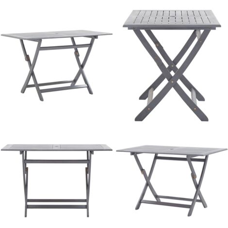 Tavolo da Giardino Pieghevole 120x70x75cm in Massello d'Acacia - Tavolo da pranzo all'aperto - Tavolo in legno