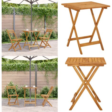 Tavolo da Giardino Pieghevole 60x60x75 cm in Massello di Acacia - Tavolo in legno - Tavolo pieghevole