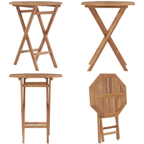 Tavolo da Giardino Pieghevole 60x60x75 cm in Massello di Teak - Tavolo in teak - Tavolo pieghevole