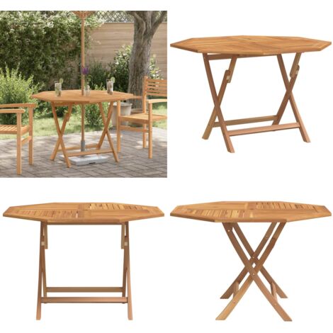 Tavolo da Giardino Pieghevole Grigio 110x110x75cm Massello Teak - Tavolo in teak - Tavolo pieghevole