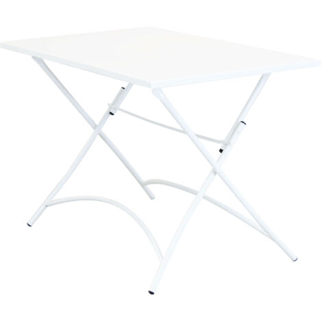 Tavolo da Giardino Pieghevole in acciaio - LUCKY - Dimensioni: 110 X 70 - Colore: Bianco