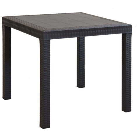 Tavolo da Giardino Quadrato in wicker cm 80x80 - WADE - Colore: Bianco