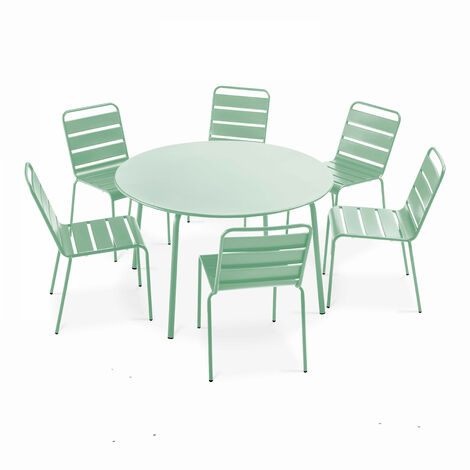 Tavolo rotondo da giardino con sedie