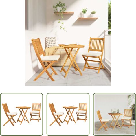 Tavolo da giardino -  Set Bistro da Giardino 3 pcs Marrone Legno di Acacia Massello