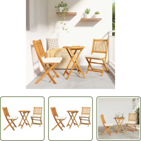 Tavolo da giardino -  Set Bistro da Giardino 3 pcs Marrone Legno di Acacia Massello