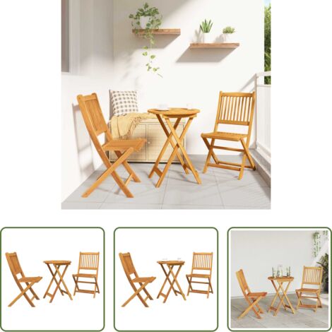 Tavolo da giardino -  Set Bistro da Giardino 3 pcs Marrone Legno di Acacia Massello