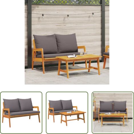 Tavolo da giardino - Set bistrot 2 pcs Olio Naturale Legno di Acacia Massello