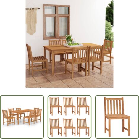 Tavolo da giardino -  Set da pranzo da giardino 7 pz 180x90 cm in legno massello di teak