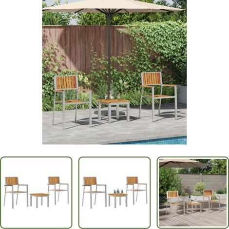 Tavolo da giardino -  Set da Pranzo per Giardino 3 pcs Legno di Acacia Massello