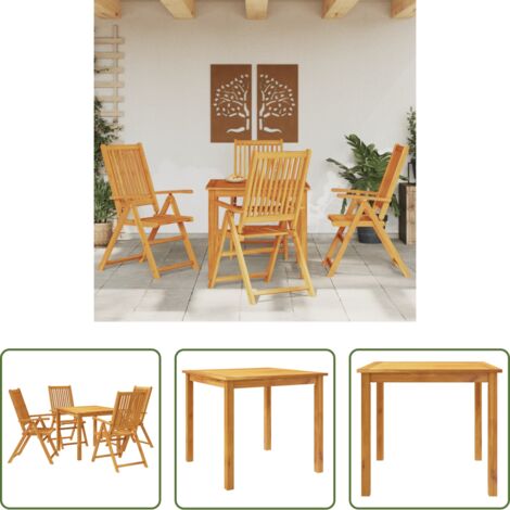 Tavolo da giardino -  Set da Pranzo per Giardino 5 pz 85x85x74 cm in Legno Massello di Acacia