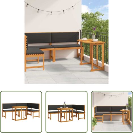 Tavolo da giardino -  Set Panchina da Giardino 3 pcs Marrone Legno di Acacia Massello