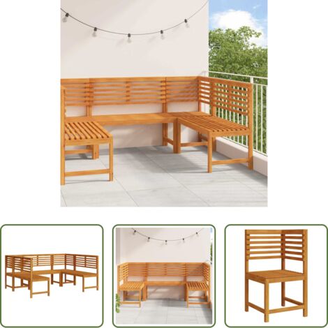 Tavolo da giardino -  Set Panchina da Giardino 5 pcs Marrone Legno di Acacia Massello