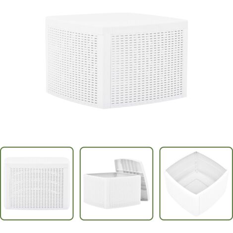 Tavolo da giardino -  Tavolino Bianco 54x54x36,5 cm in Plastica