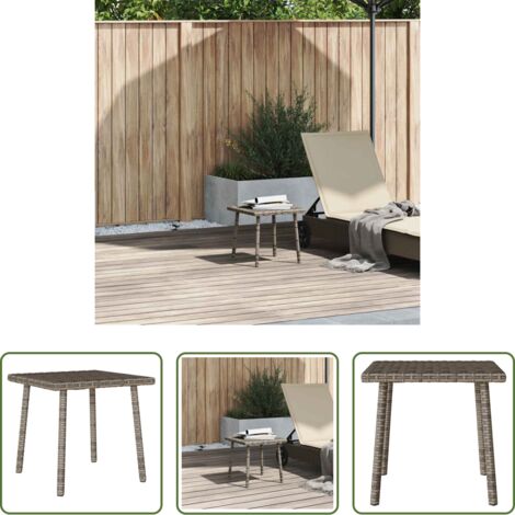 Tavolo da giardino -  Tavolino da Giardino Rettangolare Grigio 40x40x37 cm Polyrattan