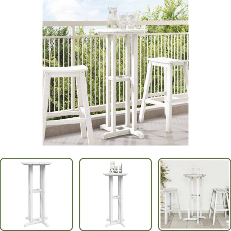 Tavolo da giardino -  Tavolo da bar Bianco 55 x 55 x 107 cm Polietilene