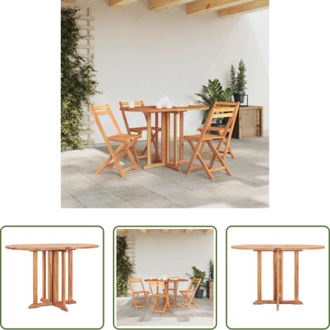 Tavolo da giardino -  Tavolo Pieghevole a Farfalla 120x70x75 cm in Massello di Teak