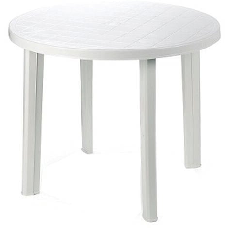 IPAE PROGARDEN Tavolo da giardino tondo bianco cm.90x72h. - ø cm.90x72h. - peso kg.6,3