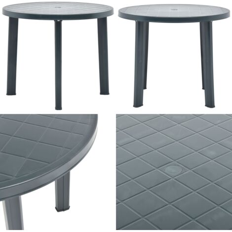 Tavolo da Giardino Verde 89 cm in Plastica - Tavolo da patio - Tavolo in plastica