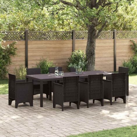 Tavolo da giardino vidaXL Marrone 250x100x73 cm in Poly Rattan