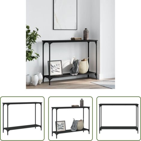 Tavolo da ingresso -  Tavolino Consolle Nero 101x30,5x75 cm in Legno Multistrato