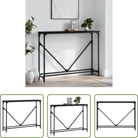 Tavolo da ingresso -  Tavolino Consolle Nero 102x22,5x75 cm in Legno Multistrato