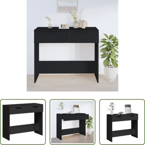 Tavolo da ingresso -  Tavolino Consolle Nero 90x36x75 cm in Legno Multistrato