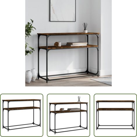 Tavolo da ingresso -  Tavolino Consolle Rovere Fumo 100x35,5x75 cm Legno Multistrato