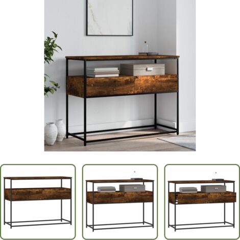Tavolo da ingresso -  Tavolino Consolle Rovere Fumo 100x40x75 cm in Legno Multistrato