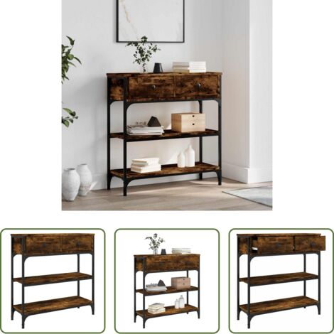Tavolo da ingresso -  Tavolino Consolle Rovere Fumo 72,5x25x75cm in Legno Multistrato