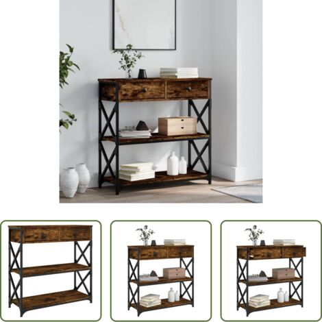 Tavolo da ingresso - Tavolino Consolle Rovere Fumo 75x28x75 cm in Legno Multistrato