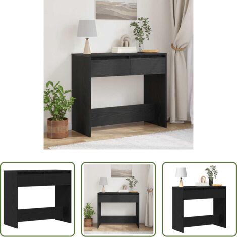 Tavolo da ingresso -  Tavolino Consolle Rovere Nero 89x41x76,5cm Legno Multistrato