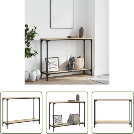 Tavolo da ingresso -  Tavolino Consolle Rovere Sonoma 101x30,5x75cm Legno Multistrato