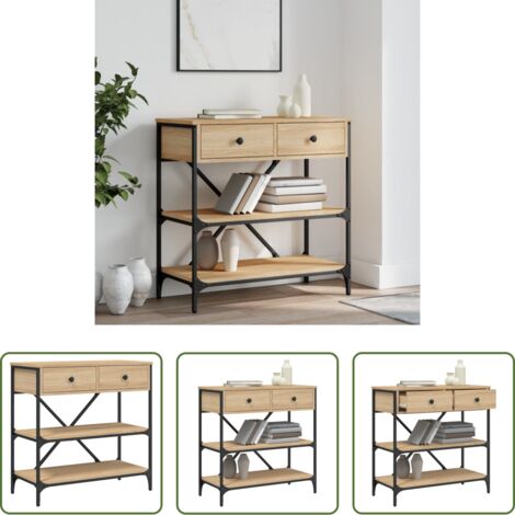 Tavolo da ingresso -  Tavolino Consolle Rovere Sonoma 75x34,5x75cm Legno Multistrato