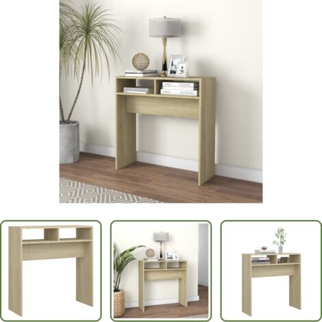 Tavolo da ingresso -  Tavolino Consolle Rovere Sonoma 78x30x80cm in Legno Multistrato