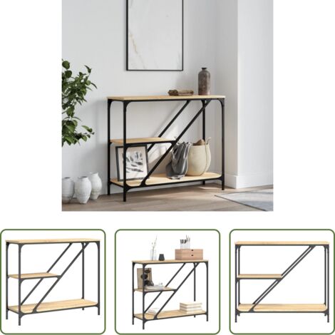 Tavolo da ingresso - Tavolino Consolle Rovere Sonoma 88,5x30x75 cm Legno Multistrato