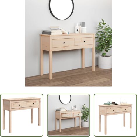 Tavolo da ingresso -  Tavolo Consolle 100x35x75 cm in Legno Massello di Pino